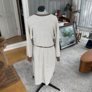 Vintage - Cream and Brown Sweater Dress